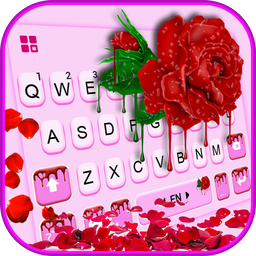 Dripping Red Rose Keyboard Theme