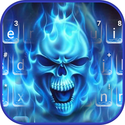 Flaming Ice Skull Keyboard Theme