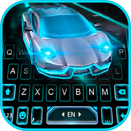 Flashy Neon Sports Car Keyboard Theme