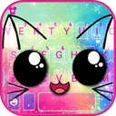 Galaxy Cuteness Kitty Keyboard Theme