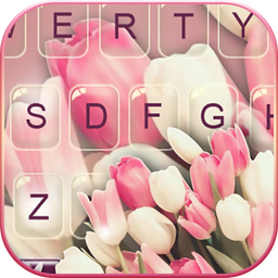 Girly Pink Tulip Keyboard Theme