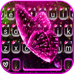 Glitter Pink Butterfly Keyboard Theme