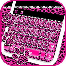 Glitter Pink Leopard Keyboard Theme