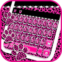 Glitter Pink Leopard Keyboard Theme