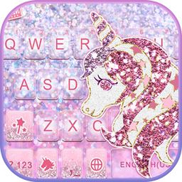 Glitter Unicorn Keyboard Theme