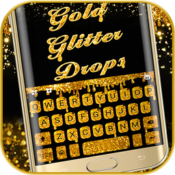 Gold Glisten Drops Keyboard Theme