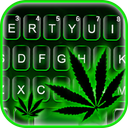 Green Neon Weed Keyboard Theme