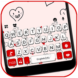 Hearts Doodles Keyboard Theme