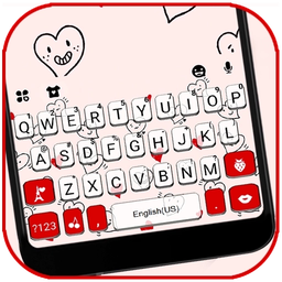 Hearts Doodles Keyboard Theme