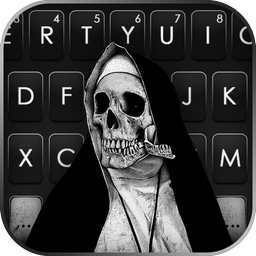 Horror Skull Nun Keyboard Background