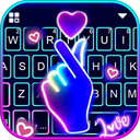Love Heart Neon Keyboard Theme