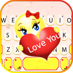 Love You Emoji Keyboard Theme