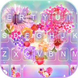 Lovely Flower Heart Keyboard Theme