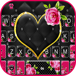 Lux Gold Black Heart Keyboard Theme