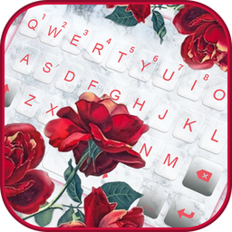 Marble Red Rose Keyboard Theme