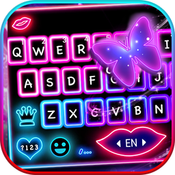 Neon Color Butterfly Keyboard Theme
