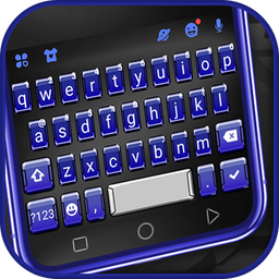 3d Blue Tech Keyboard Theme