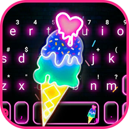 Neon Ice Cream Keyboard Theme