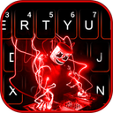 Neon Red Cool Dj Keyboard Theme