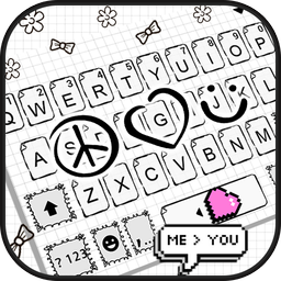 Peace Love Doodle Keyboard Theme