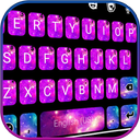 Pink Blue Galaxy Keyboard Theme