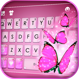 Pink Dreamy Butterflies Keyboard Theme