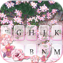 Pink Floral Wall Keyboard Theme