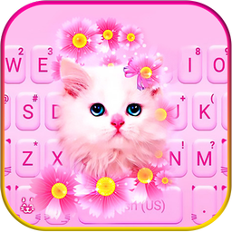 Pink Flowers Kitten Theme