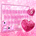 Pink Glitter Heart Keyboard Theme