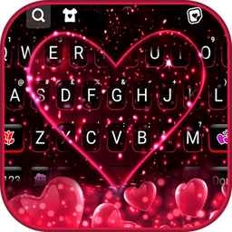 Pink Glitter Heart 2 Keyboard Background