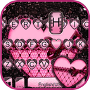 Pink Lace Heart Keyboard Theme