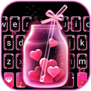 Pink Love Neon Keyboard Theme