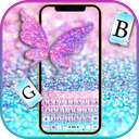 Pink Sparkle Butterfly Keyboard Theme