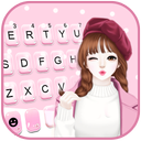Pink Wink Girl Keyboard Theme
