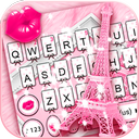 Pinky Bow Paris Eiffel Keyboard Theme