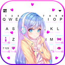 Pretty Anime Girl Keyboard Bac