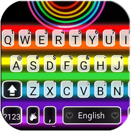 Pride Rainbow Neon Keyboard Theme