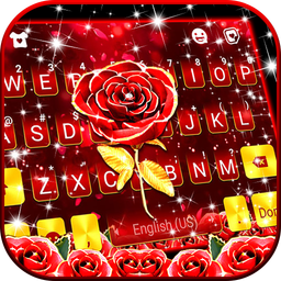 Red Lux Rose Keyboard Background
