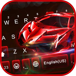 Red Racing Sports Car Keyboard Theme