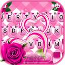 Pink Roses Hearts Keyboard Theme
