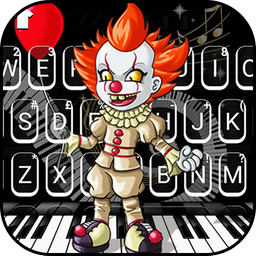 Scary Piano Clown Keyboard Background