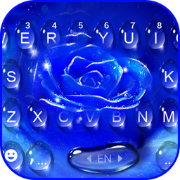 Silver Blue Rose Keyboard Theme