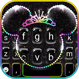 Silver Glitter Minny Keyboard Theme