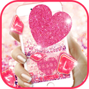 Pink Heart Glitter Keyboard Theme