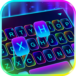 Sparkling Neon 3d Keyboard Theme
