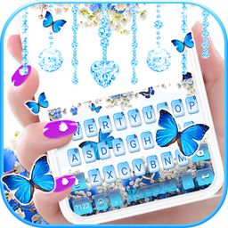 Spring Blue Butterfly Keyboard Theme