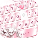 Pink Lovely Diamond Marble Keyboard Theme
