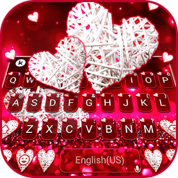 Valentine White Hearts Keyboard Theme