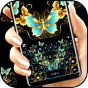 Vintage Golden Butterfly Keyboard Theme