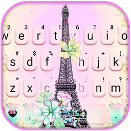 Vintage Paris Flowers Keyboard Theme